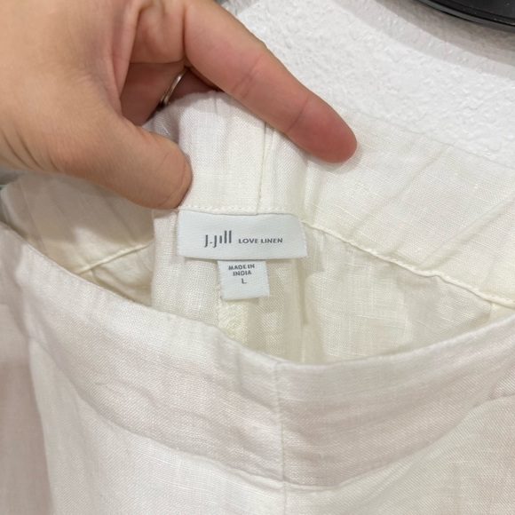 J.Jill Love Linen 100% Linen White Wide Leg Pants Women’s Size Large - Picture 2 of 2
